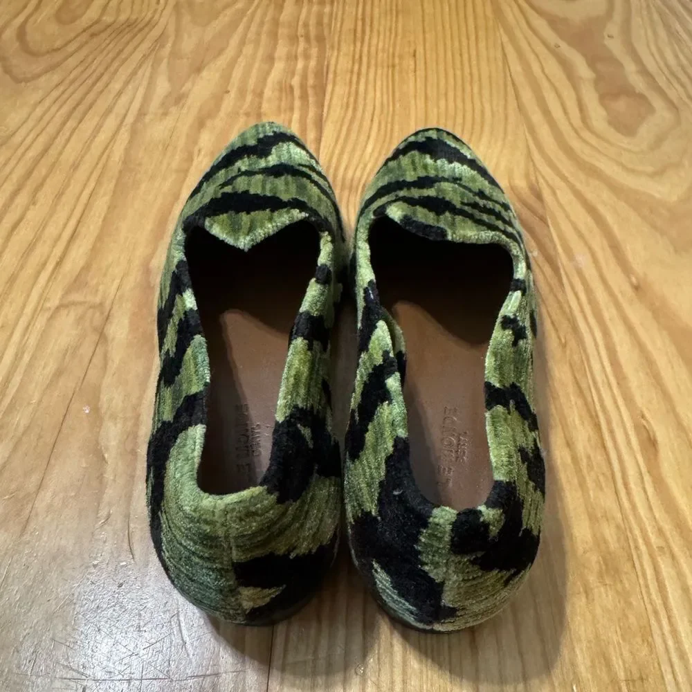 Le Monde Beryl Tiger Print Bevilacqua Velvet Venetian Slippers Green Women’s 38